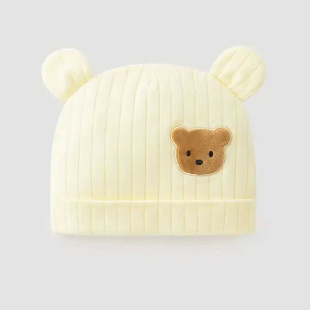 Toddler Boys Knit Beanie with Adorable Bear Ears 100 Cotton Snap Closure Winter Hat for Autumn Winter Soft Warm Cozy CapL251024