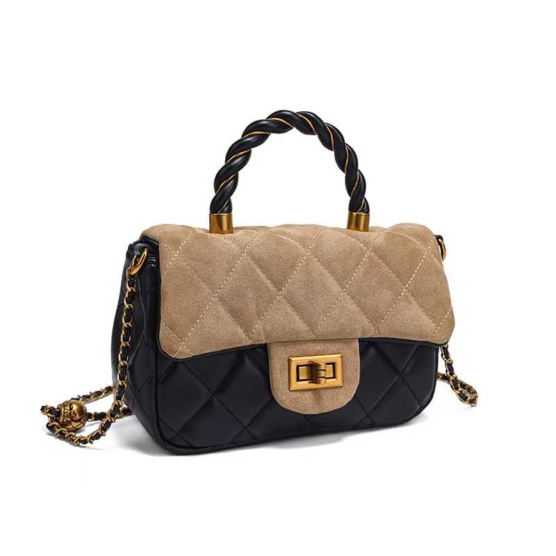 COCIO designer bag 2025 genuine leather new winter trendy and versatile leopard print diamond grid large capacity commuting tote bag for woman khaki b