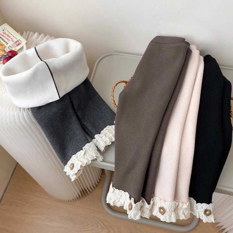 1pcs Autumn Winter Girls Leggings Korean Keep Warm Thermal Girl Pants Kids Velvet Leggings Causal Daily Children Tight PantsT251024