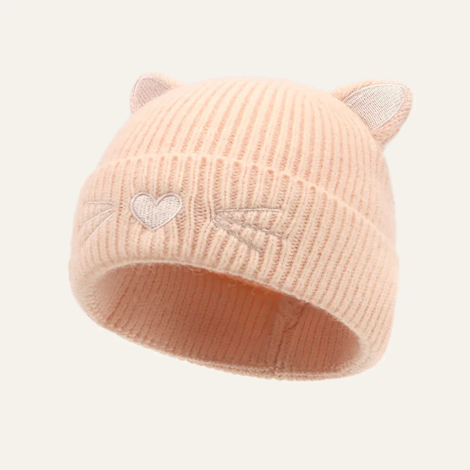 Baby Winter Warm Hat Cartoon Cat Childrens Knitted Ear Protection Hat Solid Baby Beanie Hats For Girls Boys 036Months Kids CapL251024