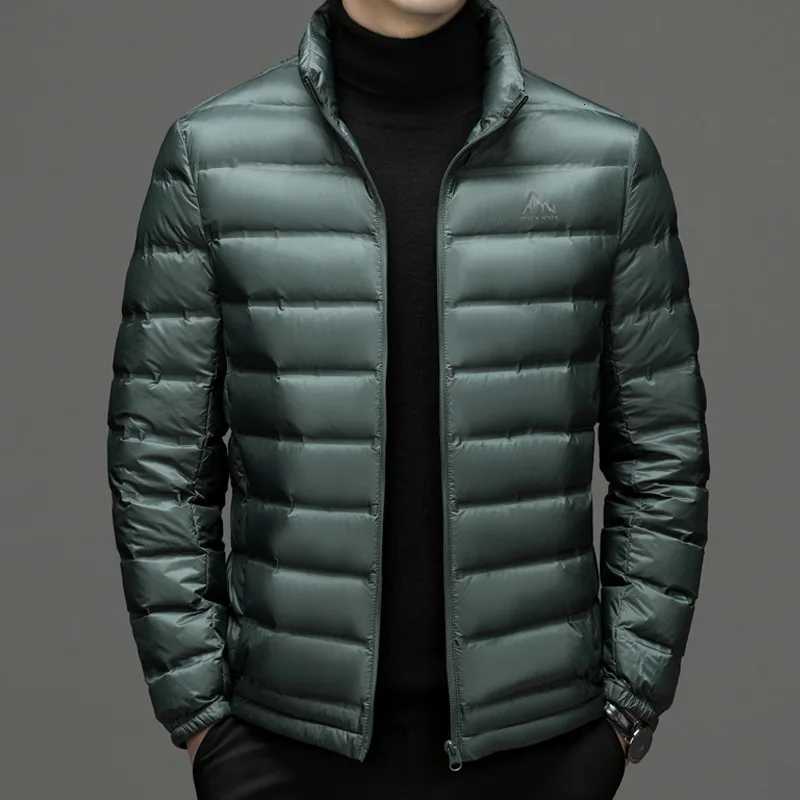 Autumn and winter light down jacket Mens highend stand collar lightweight down jacket White down warm jacket Z251024