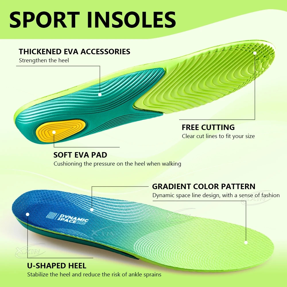 XxinSports Insole EVA Elastic Running Insoles Lightweight Shoe Insoles Men Women Shoe Pad Size 35251020