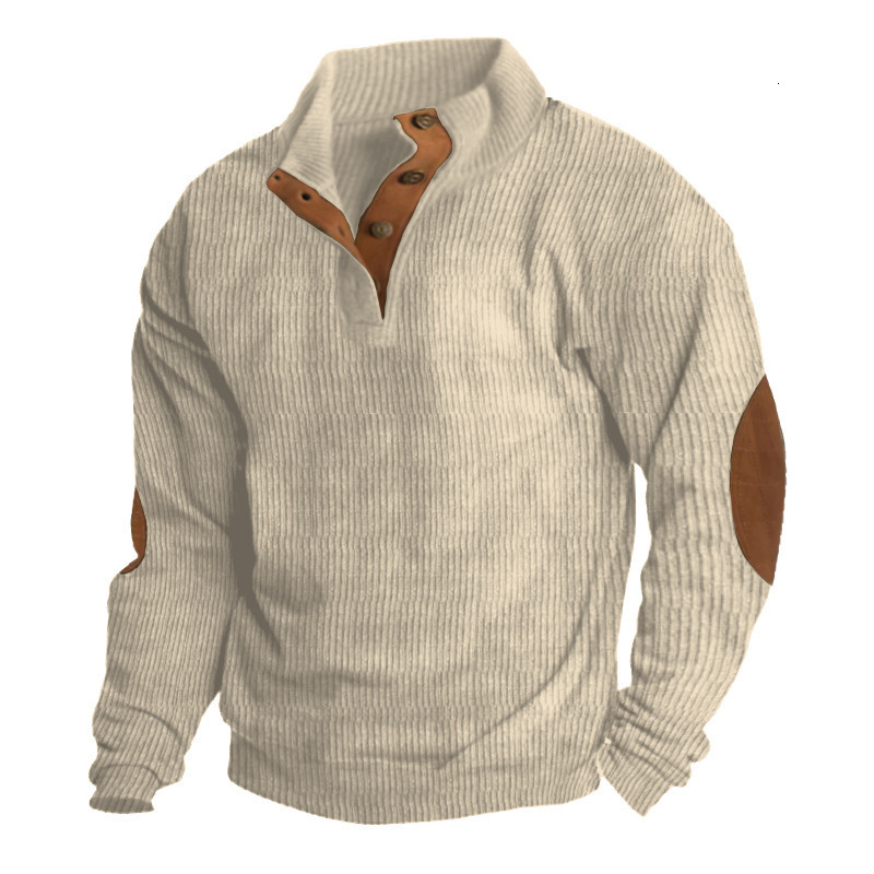 Autumn Winter Men's Corduroy Pullover Jacket Casual Long Sleeve Sweatshirt