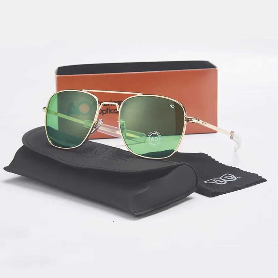 Fashion Classical Aviation Sunglasses Men AO Sun Glasses For Male American Army Military Glass Lens OculosT251024