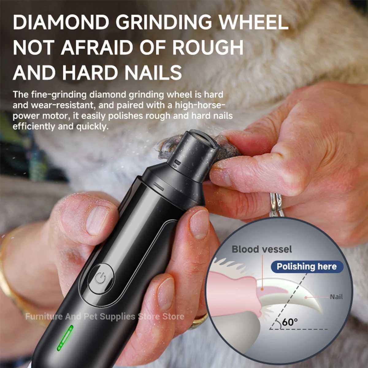 Electric Dog Nail Grinder Pet Nail Clipper USB Rechargeable Pet Nail Trimmers Painless with Polisher Wheel for SmallLarge Pets Z20251024