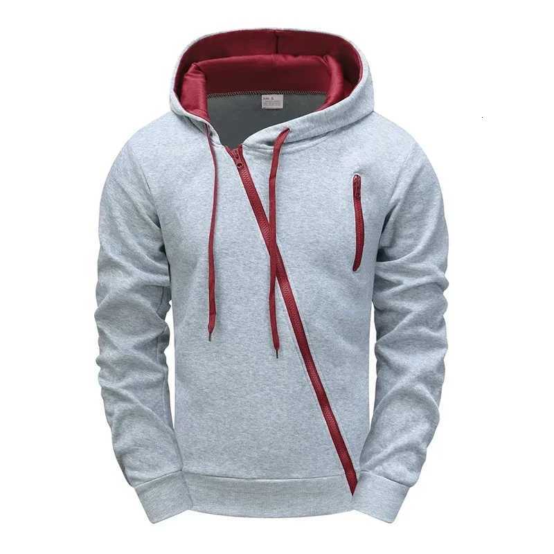 Mens Tracksuit Creative Diagonal Zipper Design Hoodie Sweatpants 2025 Autumn Winter Casual Sporty Motorcycle Hooded Coat OutfitT251024