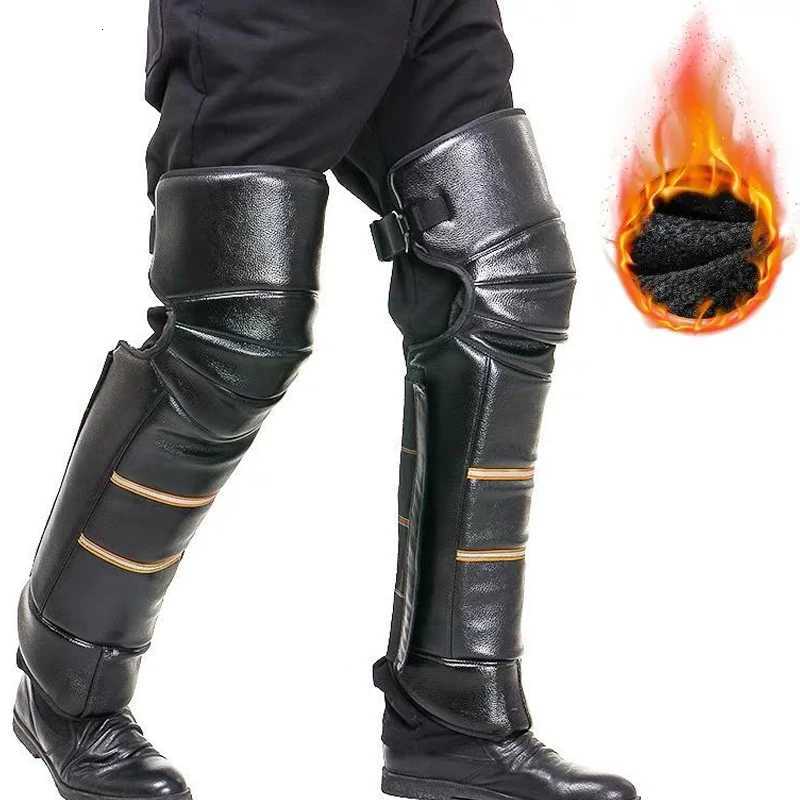 Motorcycle Warm Kneepad Legs Motorbike Riding Windproof Winter PU Leather Waterproof Scooter Protective Knee PadsW251024