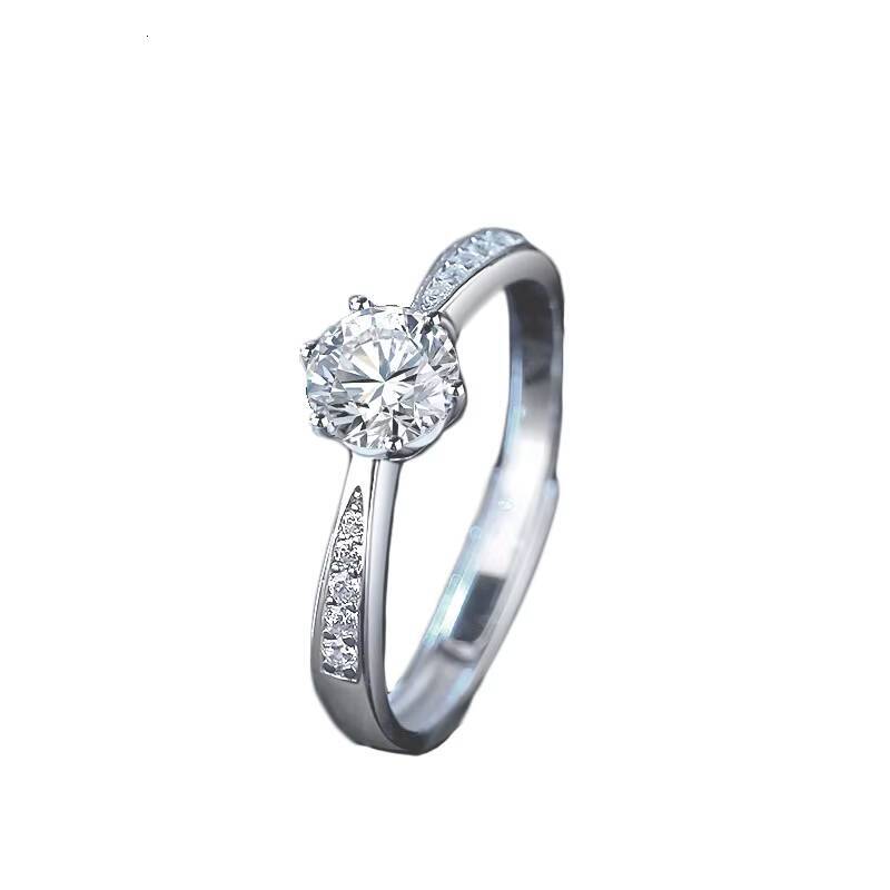 061ct2ct Classic D Moissanite Ring S925 Sterling Silver Six Claw Moissanite Wedding Engagement Ring