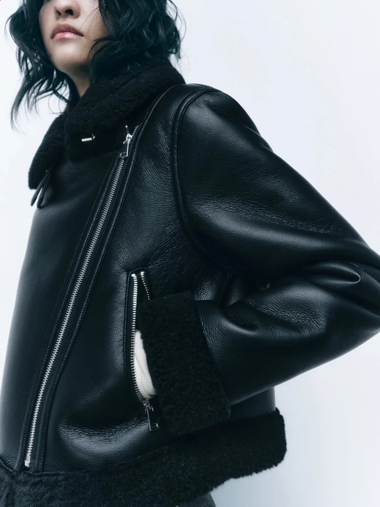 Womens Winter Fashion Casual Jacket Thickened Warm Loose Fur One Coat Long Sleeve Zip Retro Short 251018