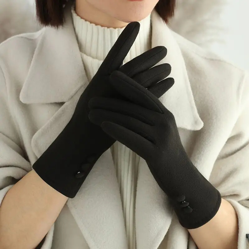 Korean Womens Cycling Touchscreen Gloves Autumn Winter Warm Plus Velvet Thickened Outdoor Sports Cold Proof Driving Mittens 251023