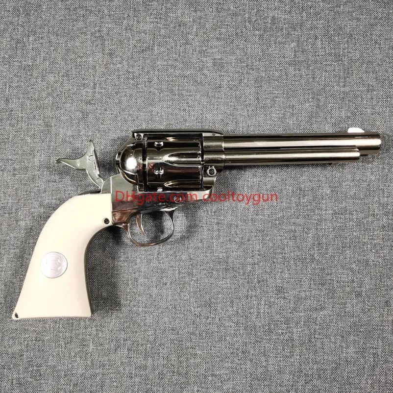 Colt 1873 Single-Action Army Revolver Replica Alloy Toy Gun Blaster Soft Bullet Shell Ejected Gun Pistol for Adults CS Pubg Jedi Look Real Moive Col