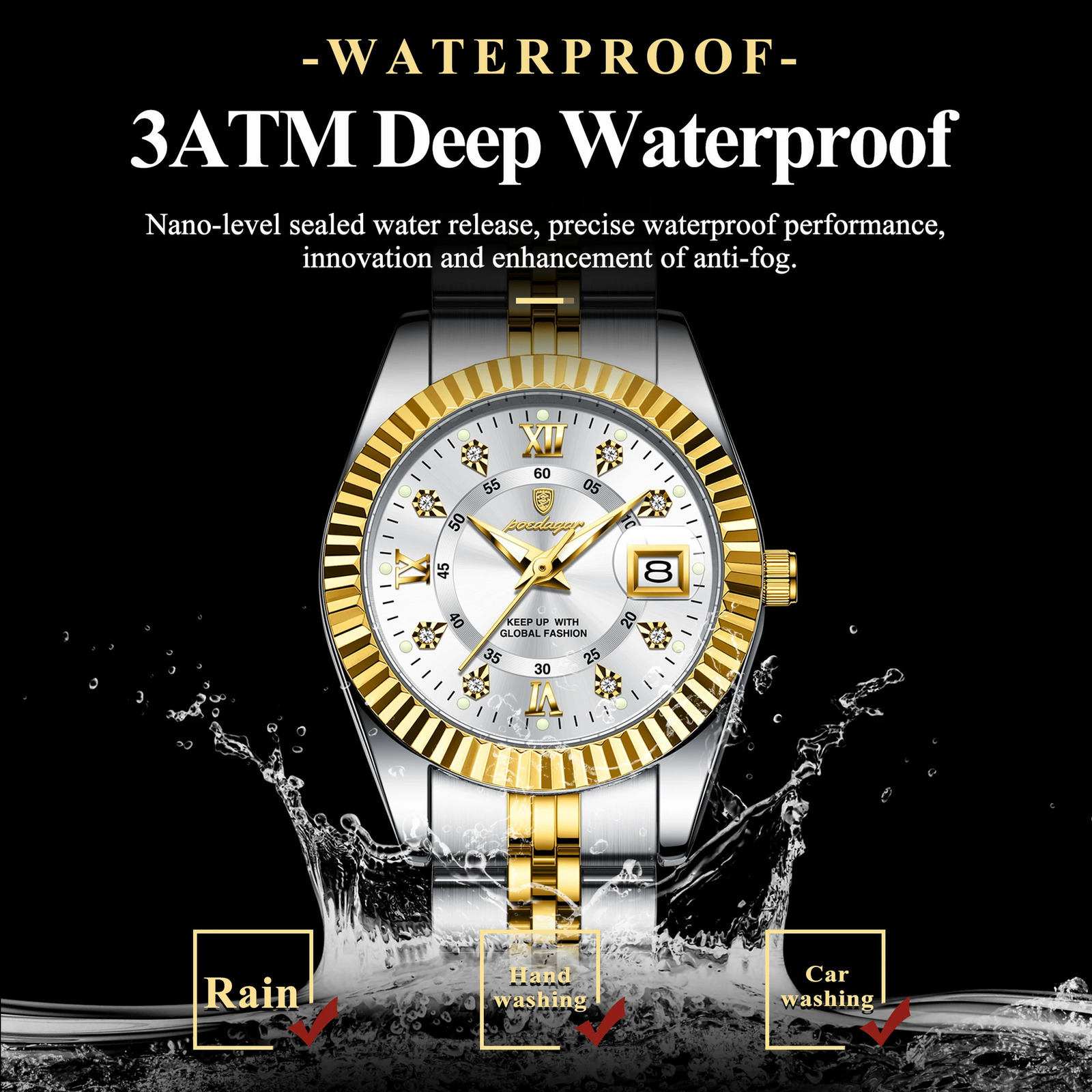 POEDAGAR Watch For Woman Luminous Waterproof Date Stainless Steel Ladies Watch Fashion Casual Quartz Womens Watches Gift 251021