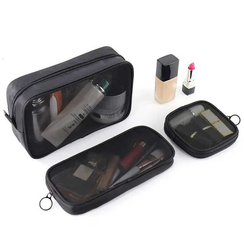 Pocket Cosmetic Bag Portable Black Mesh Mini Cosmetic Bag Lipstick Pouch Air Cushion Storage Bag Headset Sundries Storage caseT251024