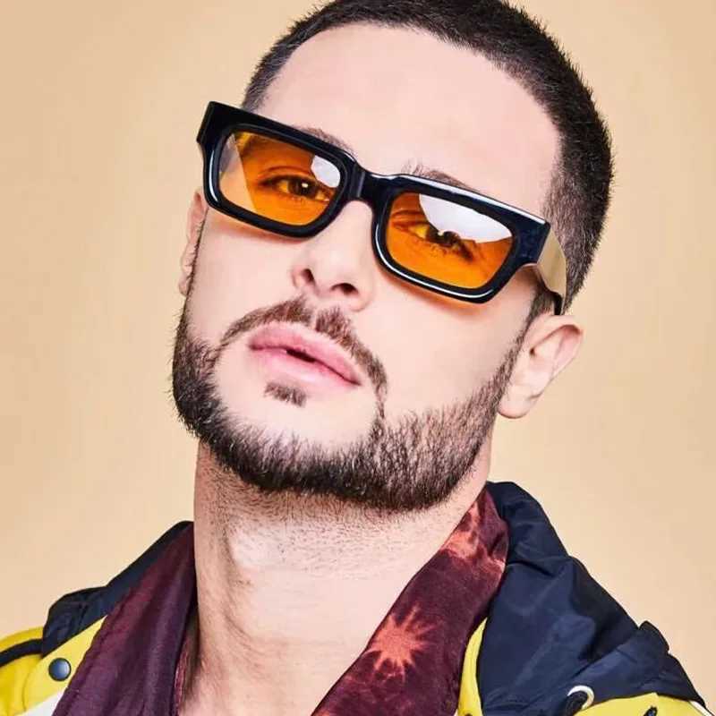 Trendy Small Thick Frame Square Sunglasses Men Women Ins Hot Brand Designer Sun Glasses Outdoor Shopping Beach UV400 HipsterT251024