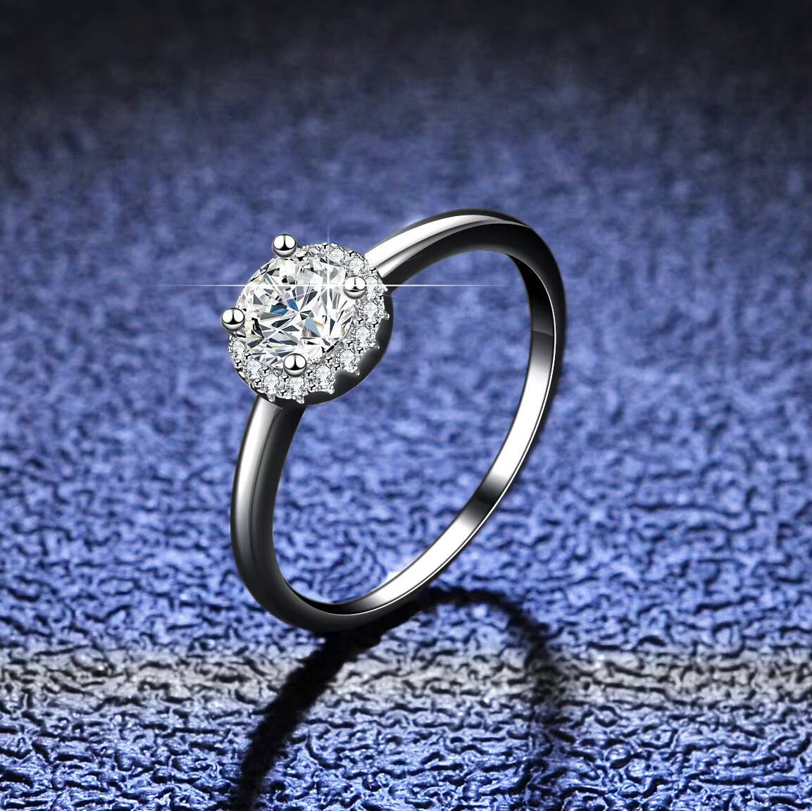 Moissanite S925 Sterling Silver Wedding Rings Engagement Womens Wedding Rings Fine Jewelry Fashion 18k Gold Ring