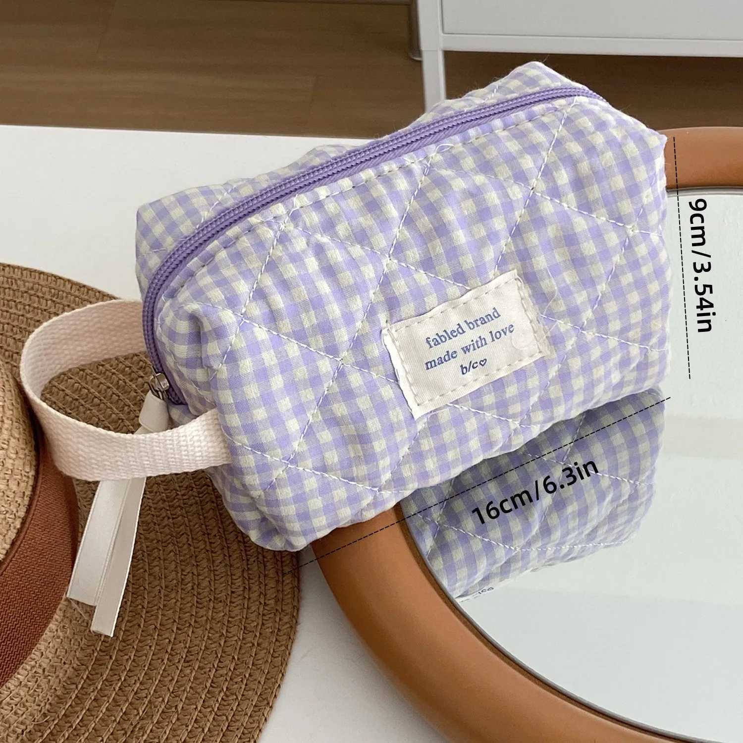 Large Capacity Cotton Makeup Bag Women Sweet Cosmetics Storage Bag Portable Travel Toiletry Bag Brushes Cosmetic BagT251024