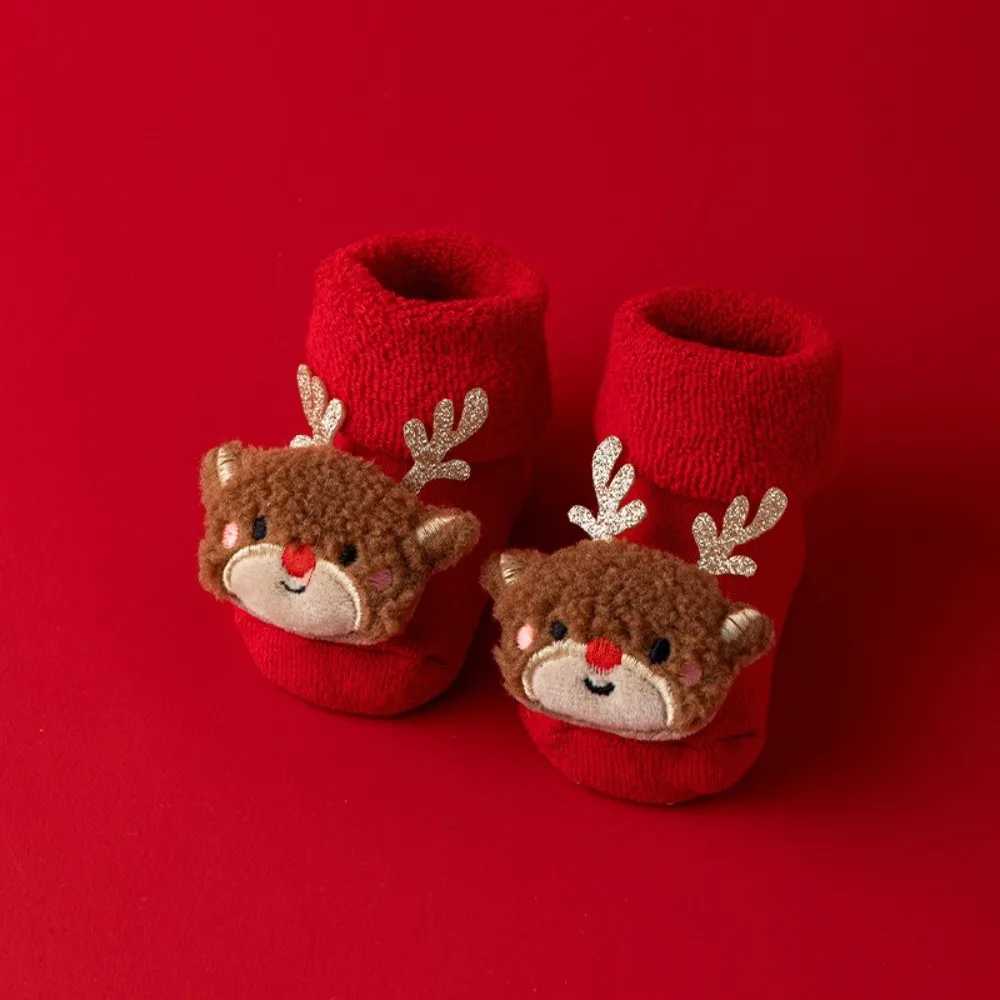 Soft Cotton Newborn Kids Socks Red Santa Claus Baby Girls Boys Warm slippers 03years Children Sock Autumn Winter J251024
