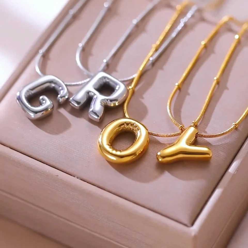 Unift AZ Alphabet Pendant Necklace for Women Stainl Steel Gold Plated Tren Chunky Initial Name Letter Choker Chain JewelryXJ251024