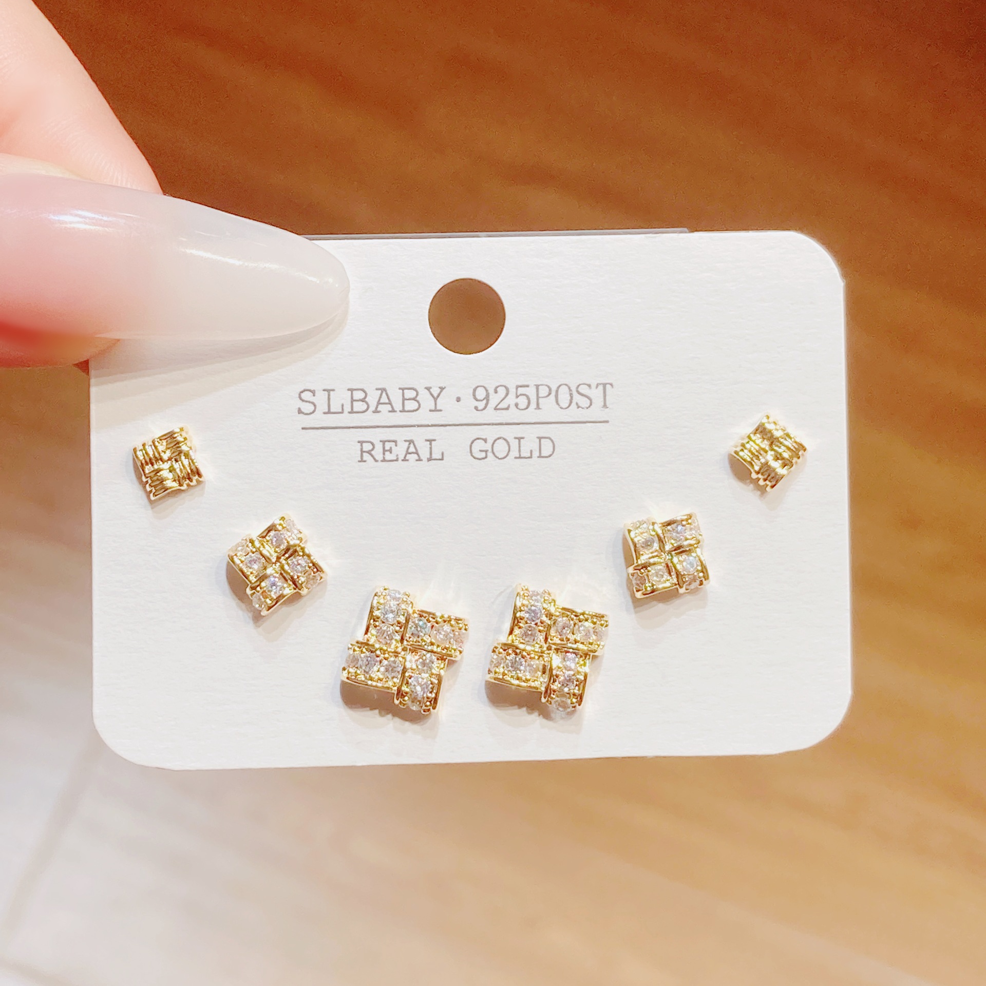 Designer earrings Luxury earrings S925 Silver Needle Gold earrings Hollow Square Light Luxury Retro Earrings High Grade Zircon Earrings Geometric Earr