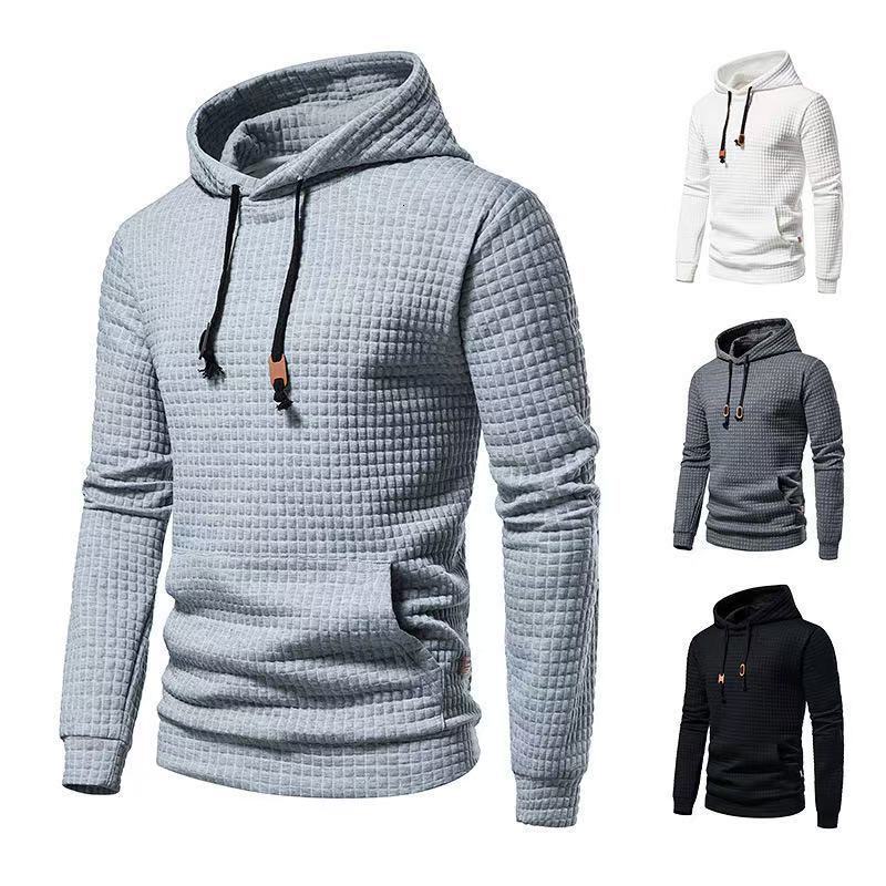 Plaid Kangaroo Pocket Hooded Autumn Fashion Sweatshirt Unisex European and American Casual Sportswear Hoodie