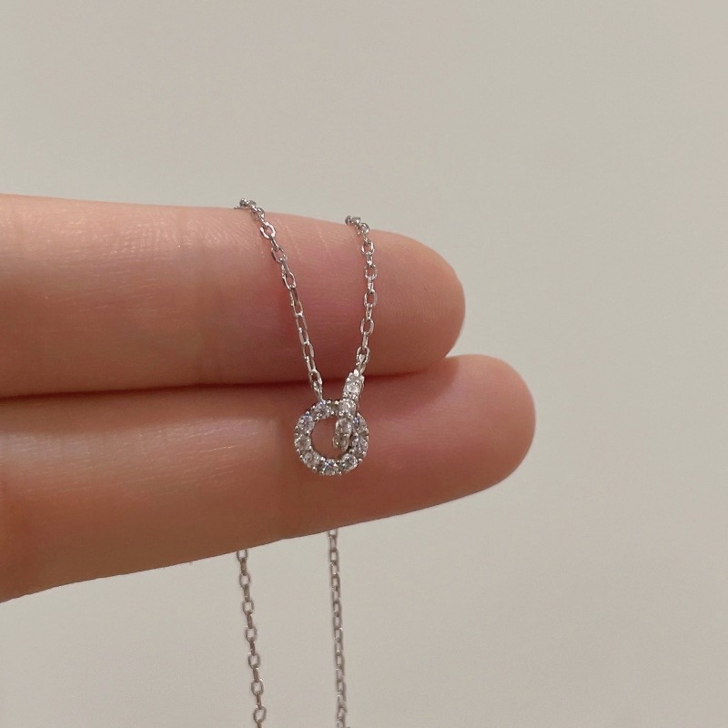 Gold necklace 18K gold plated double ring necklace for women light luxury, high-end, niche white shell pendant necklace designer necklace free shippin