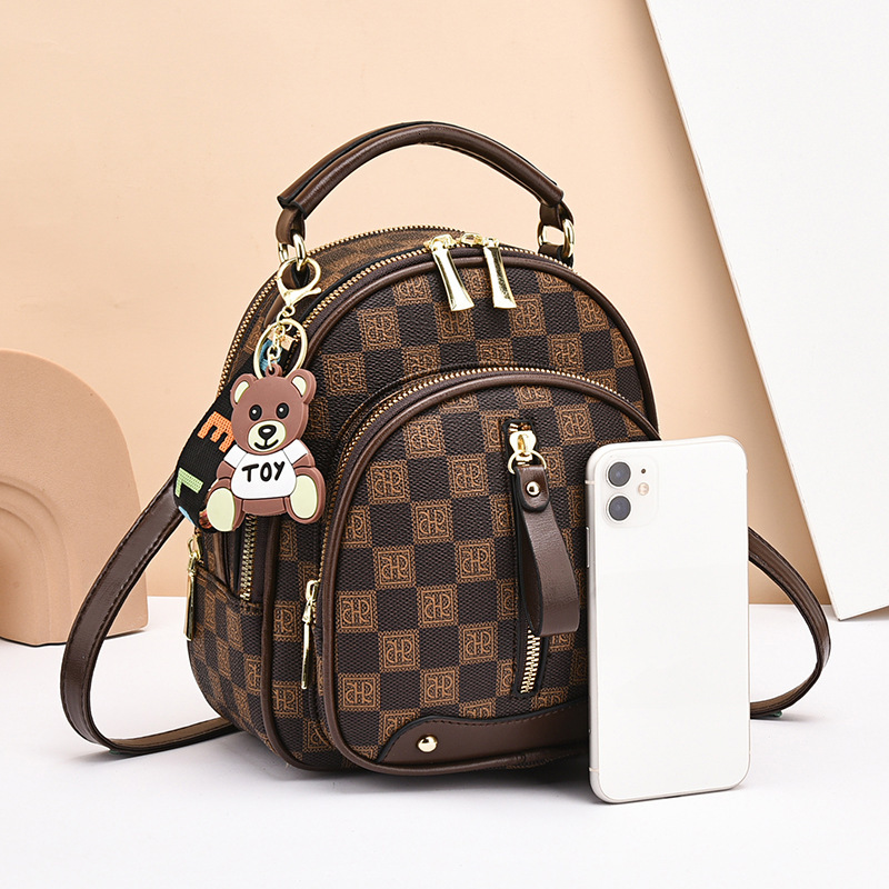 Luxury Brand Designer Bag 2025 New Super Hot Backpack Soft Leather Printed Contrast Color Women's Bag Simple Versatile Double Shoulder Bag For Wo