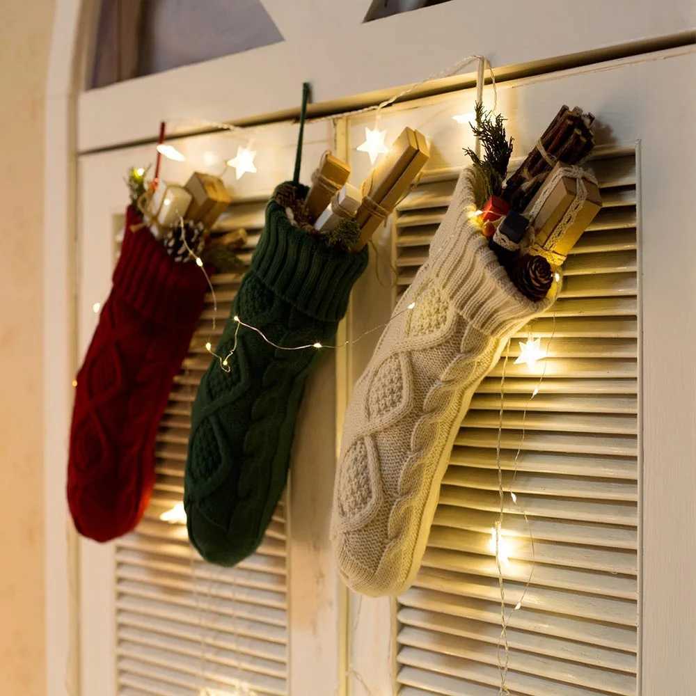 3 Pairs Christmas Stockings Soft Large Custom Name Family Christmas Stocking for Fireplace Xmas Holiday Party Decoration Holiday J251024