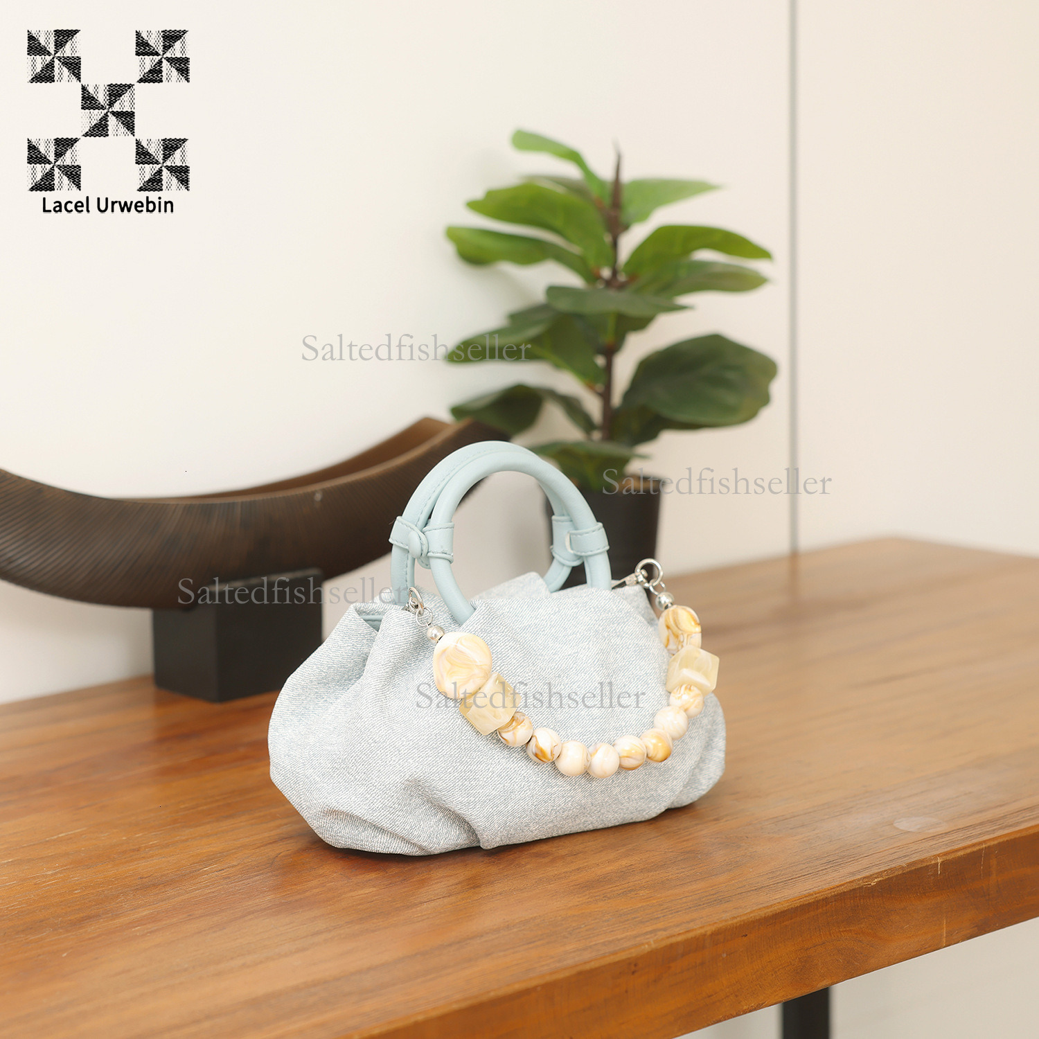 Lacel Urwebin Designer Luxury Women's Handbag Summer Fashion Cowboy Handbag Versatile Simple Beaded Single Shoulder Crossbody Bag Chinese Style M