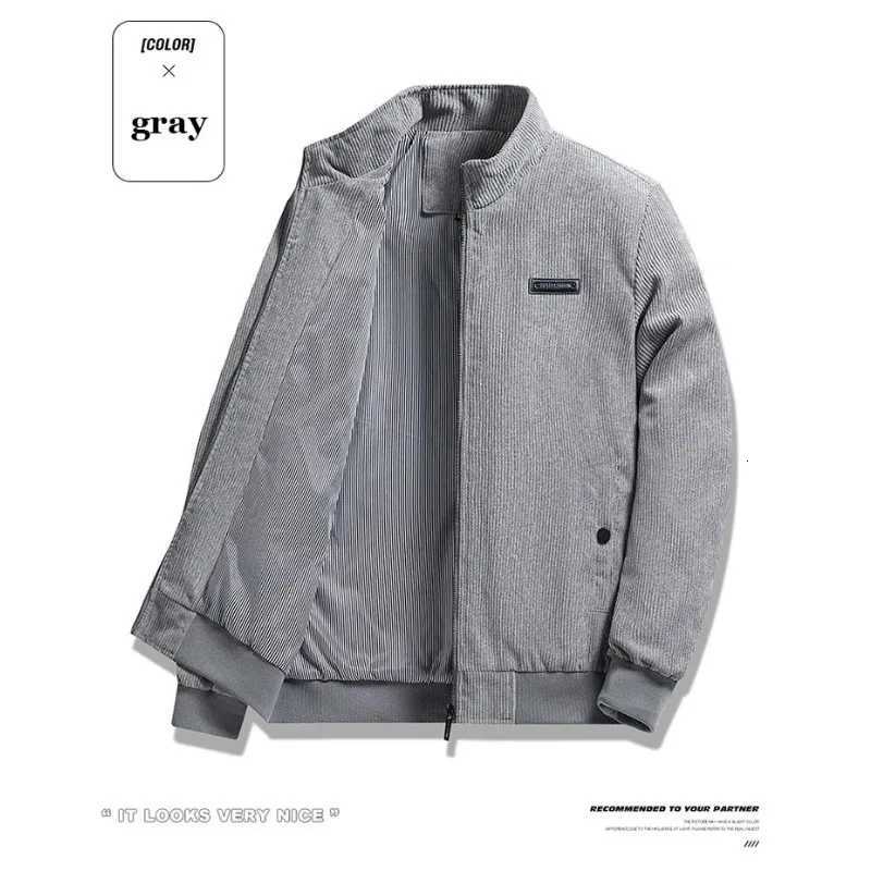 Mens Spring Autumn Lapel Jacket Corduroy Casual Workwear Coat CottonPadded Jacket Lightweight Streetwear Windproof Outerwear Z251024