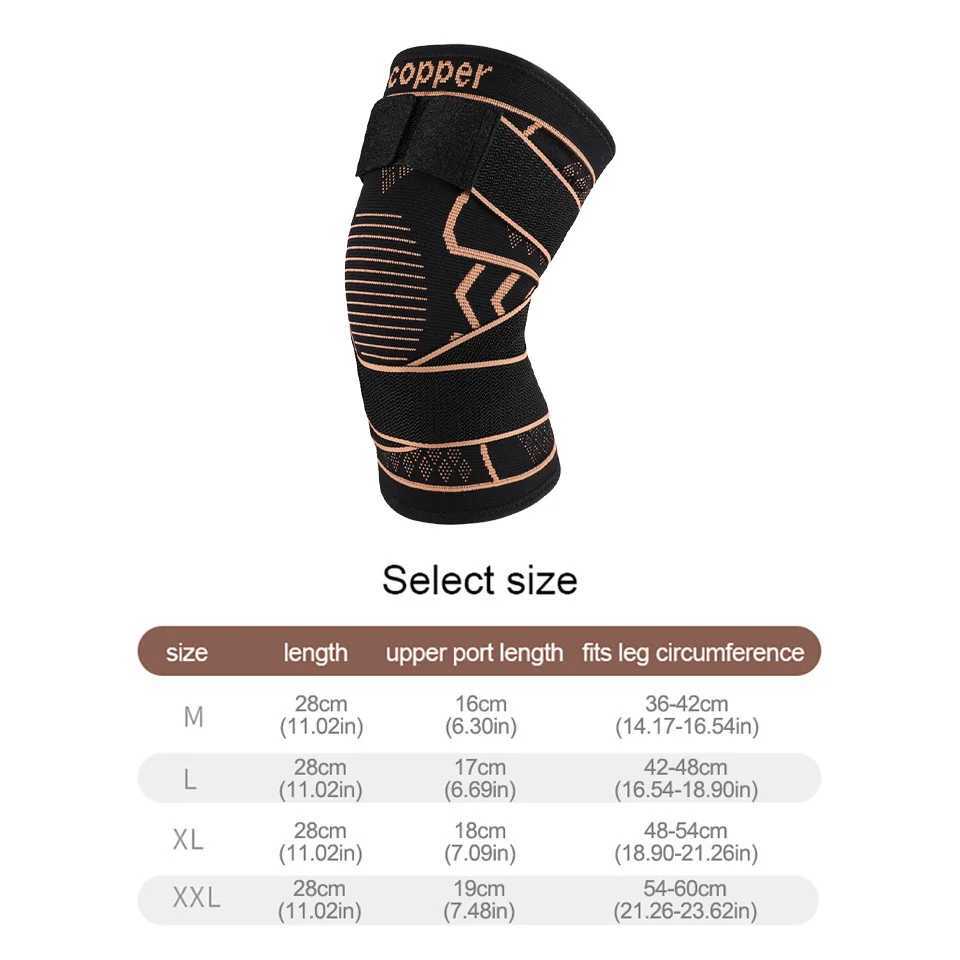 Sports Copper Ion Knee Pads Nonslip Knitted Nylon Knee Pads Patella Wear Tendon Injury Fitness Jump Rope Basketball Men WomenW251024