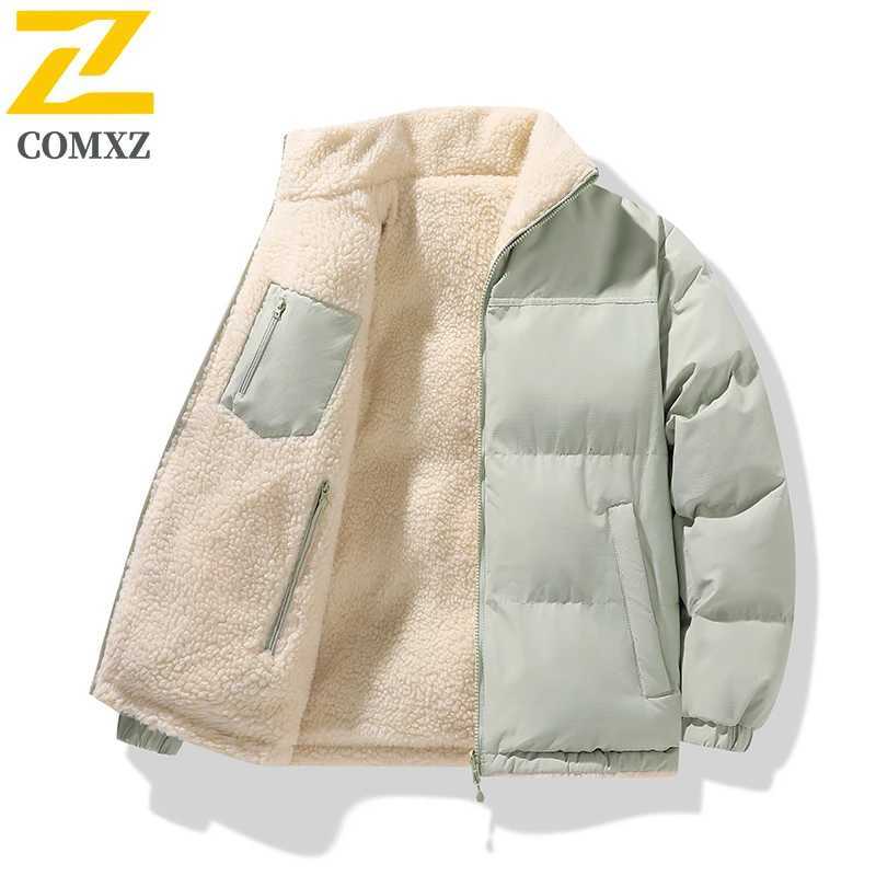 Winter 2sided Fleece Parka Mens 2025 Leisure Snow Thick Lamb Velvet Warm Padded Jacket Trendy Windproof Cotton Padding Coat Z251024