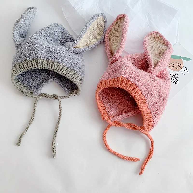 Winter Plush Baby Bunny Hat Thick Warm Infant Ear Protection Cap Headgear Cute Rabbit Kids Beanie 636Month Boy Girl Kids BonnetL251024