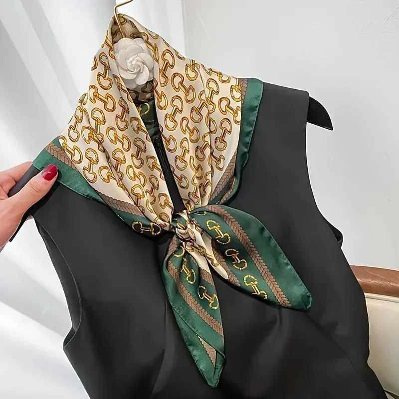 Elegant Ladies Soft Satin Square Scarf Fashionable Green Round Scarf Soft Woven Fashion Accory Versatile Neck Wr Y251024