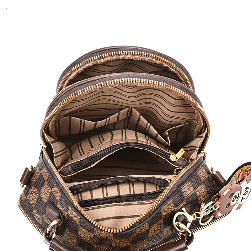 Luxury Brand Designer Bag 2025 New Super Hot Backpack Soft Leather Printed Contrast Color Women's Bag Simple Versatile Double Shoulder Bag For Wo