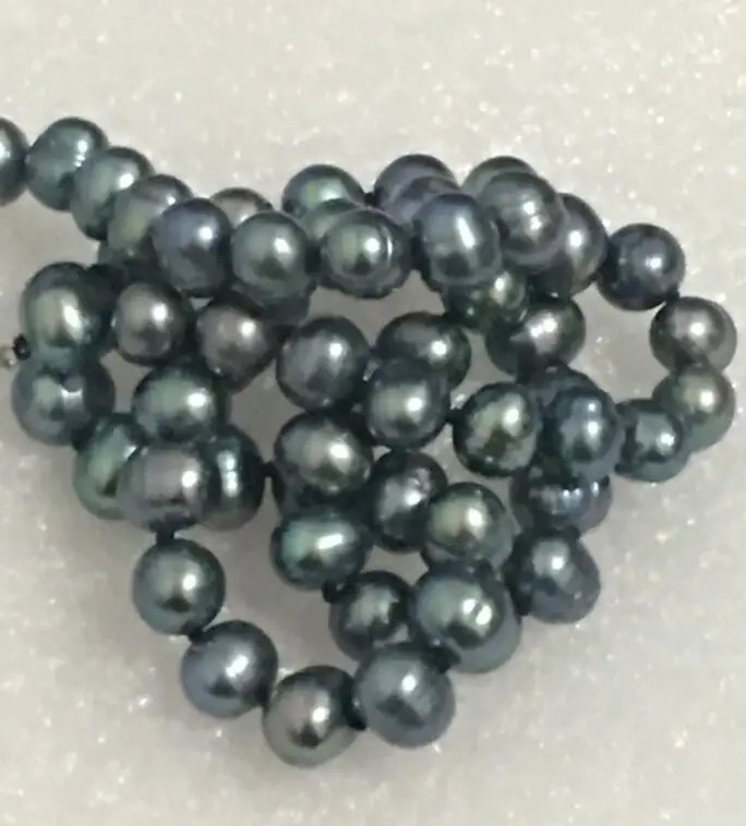 18 Gorgeous AAA 89mm natural tahitian black green baroque pearl necklace 4284cm Lenght 251016