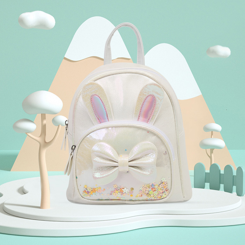 New hot selling sequined rabbit designer children's backpack fashionable, cute, personalized bow travel backpack