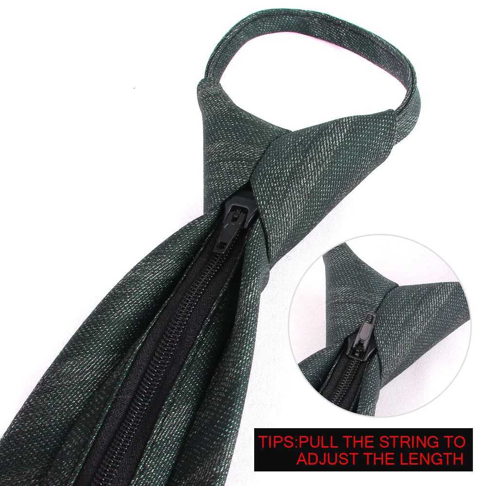 NEW 8cm Wide Zipper Tie For Men Wen Cotton Striped Necktie Busin Plaid Neck Tie Suit For Wedding Party Men Gift Y251024