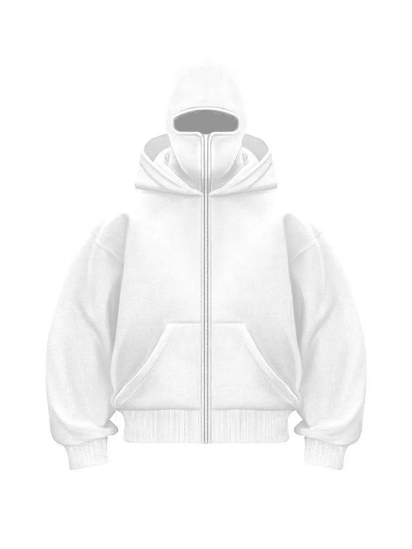 2025 AutumnWinter Mens and Womens Double Hats with Velvet Hoodie Coat Zipper Windproof Warm Couple Hip Hop Sports Top 251018