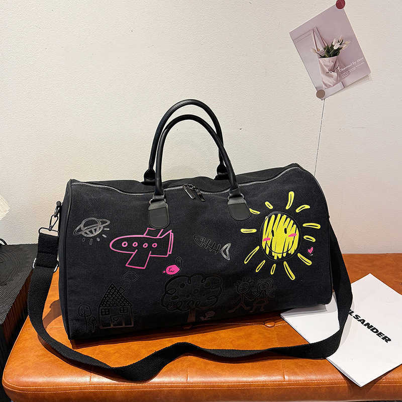 Large Capacity Short Trip Bag Company Gift Unisex Gym Tote Bag Printed Crossbody Bag