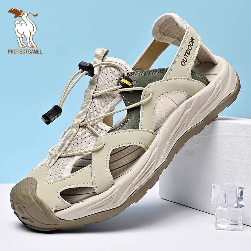 Paul Camel Men's Sandals 2026 Summer New Closed-Toe Breathable Shoes Designed for Wading Stream Outdoor Sports & Beach Use