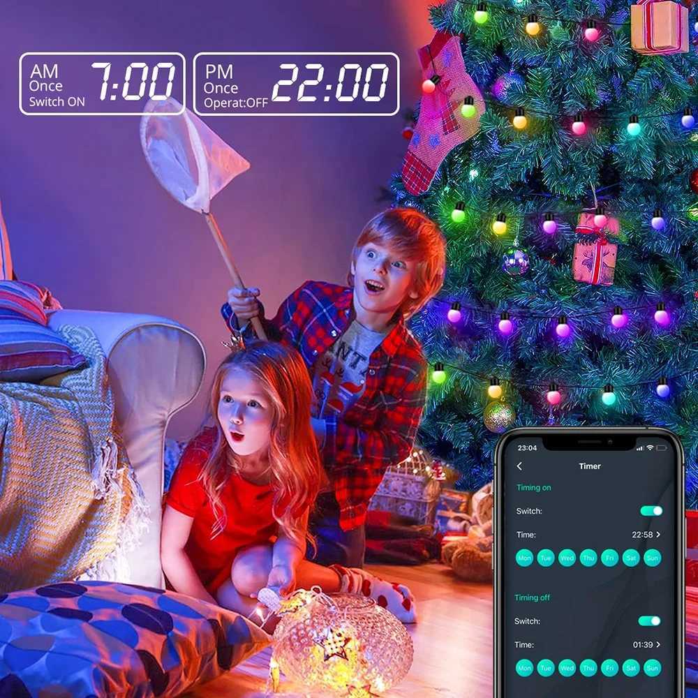 WS2812B RGB LED String Garland Light 10m 5m Smart IC APP Bluetooth Remote Fairy Lights Dreamcolor Garden Party Christmas Decor C251024