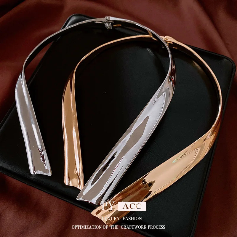 NISHIZAWA Ins Round Open Necklace Simple Niche Collar Exaggerated Personality Jewelry 251016