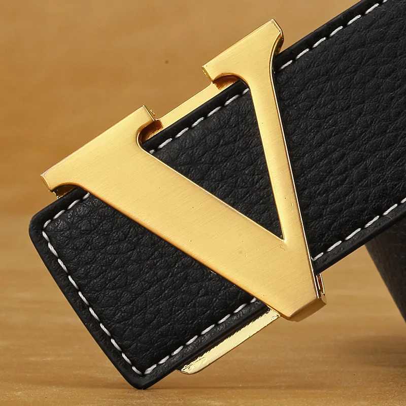 2024 New Temperament Business Mens Belt Letter Metal Button Head Versatile Decorative Jeans Dress Business Mens Belt W251024