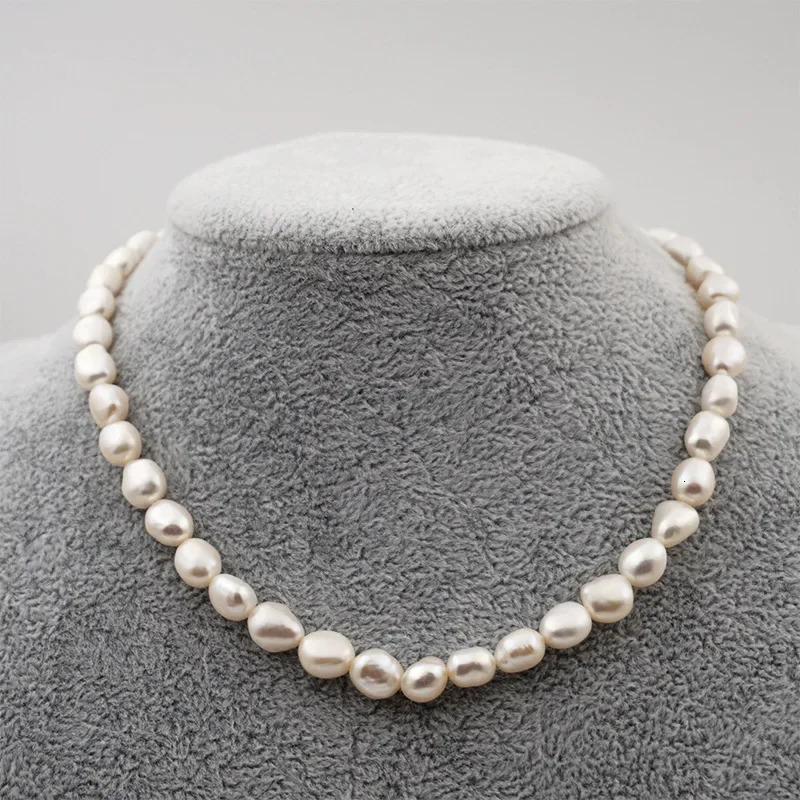 58mm Small Baroque Pearl Beaded Strand Necklaces for Women Elegant Natural Freshwater Pearl Choker Necklaces Collar Jewelry 251016