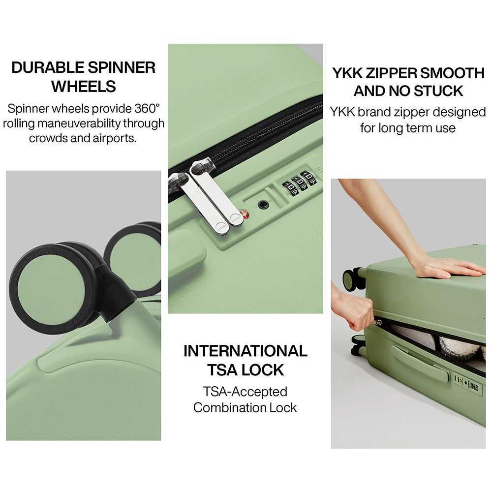 Mixi Patent Design Travel Luggage Women Men Suitcase On Wheels Spinner Trolley Case Bag 20 Carry On 24 26 Check In 100 PCW251024