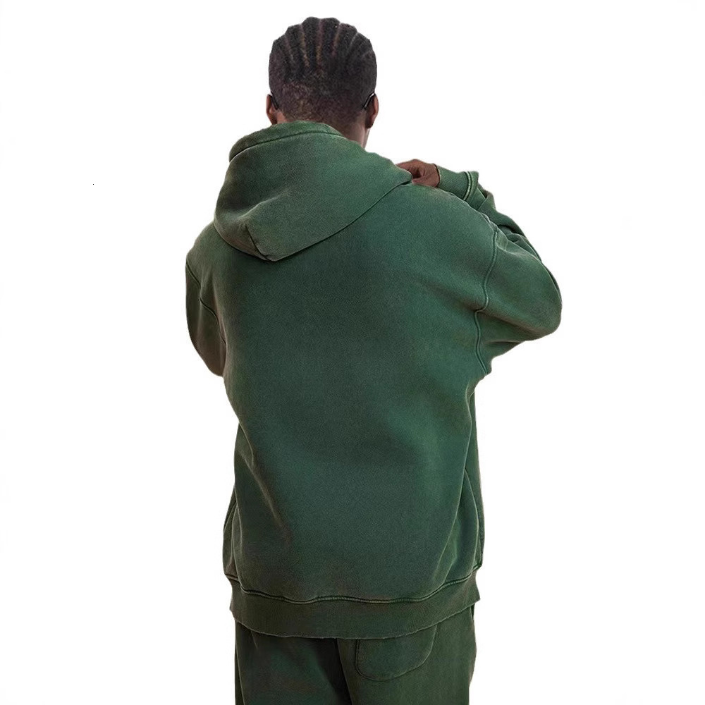 Designer Hoodie Jacket Tracksuit Men Polo Veste Coat 2025 Autumn Winter Heavyweight Fleece Thickened European And American Retro Cross-border Washed S