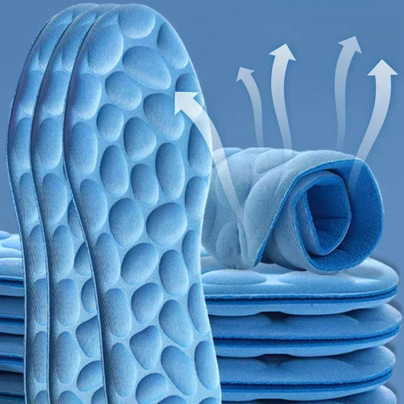 4D Sport Insoles for Shoes Women Men Deodorant Breathable Cushion Running Insoles for Feet Orthopedic Massage Running Care Pads251020