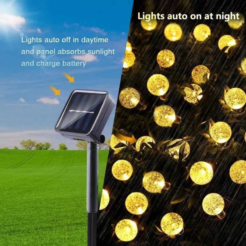 2024 New Solar Crystal Globe LED String Lights LED Solar Outdoor Light IP65 Fairy Light Christmas Garland for Garden Party Decor C251024