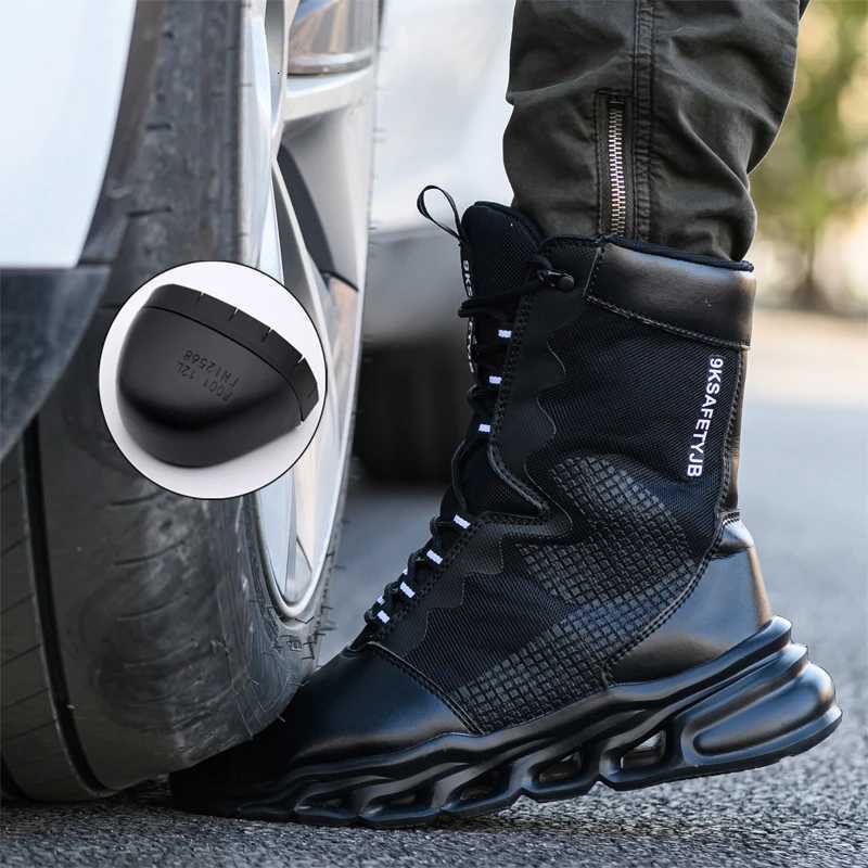 Fashion Work Boots Men Protective Shoes Safety Boots Steel Toe Shoes Outdoor Hiking Boots Light Tactical Boots PunctureProof W251024