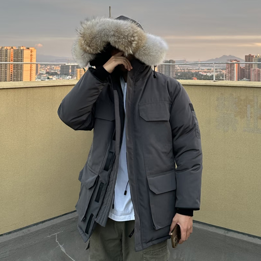 Mens puffer jacket Canada designer puffer winter down jackets men women outdoor fur hooded parka homme outerwear coats black